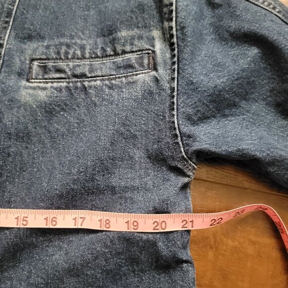 Free People Mathis Denim Jacket Womens M Boho Chic Chore Coat Country Rustic - Picture 8 of 9